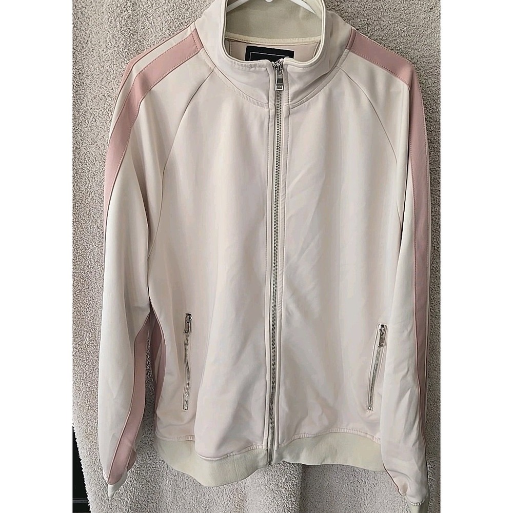 Jordan Craig Legacy Edition‎ Full-zip Track Sweatshirt Ivory W/pink Stripes 3XL